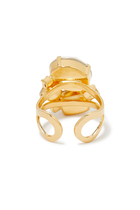 Carolina Ring, 18k Gold Plated Brass & Crystals